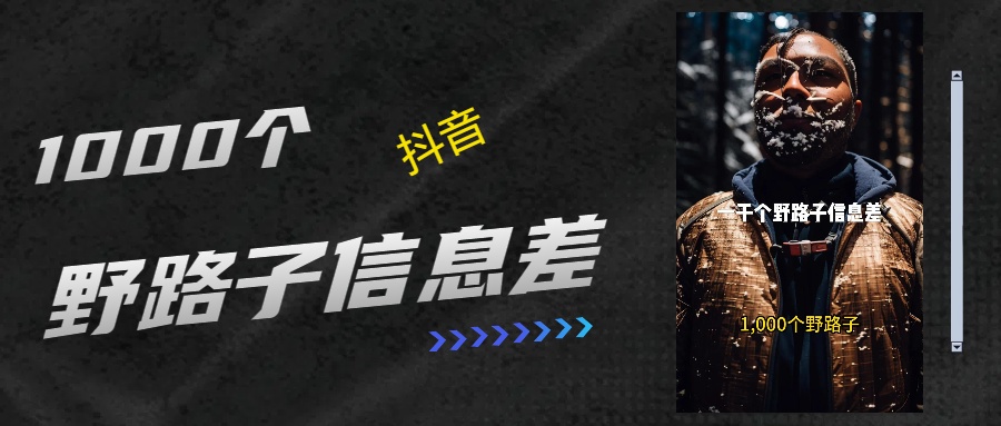 抖音一千个野路子信息差最新玩法教程引流＋变现的玩法具体拆解-秘源志